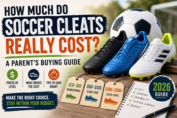 Soccer cleats buying guide featuring youth, club, and elite soccer cleats with price ranges to help parents understand how much soccer cleats cost in 2026.