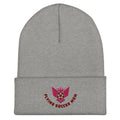 Soccer Mom Beanie Grey Flat mockup