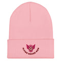 Soccer Mom Beanie Pink Flat mockup
