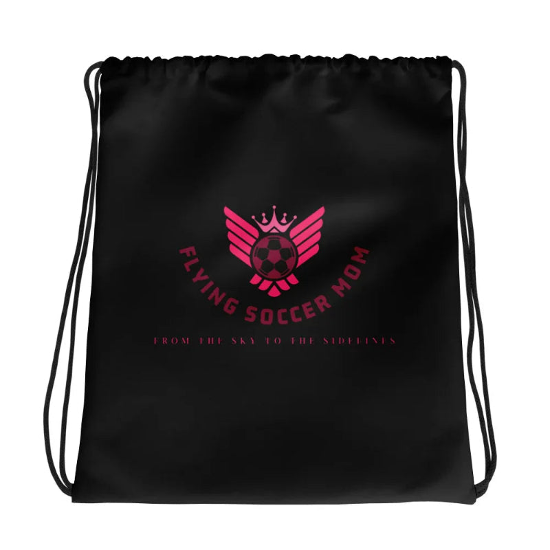 Soccer Mom Drawstring bag Black Product mockup