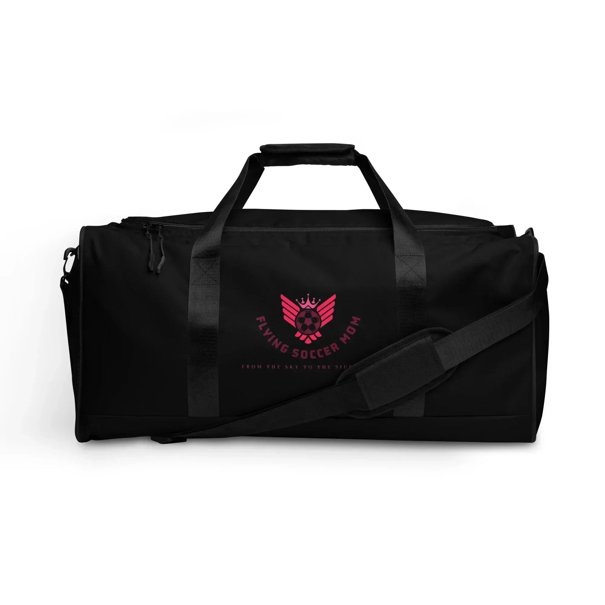 Flying Soccer Mom Duffel Bag Black