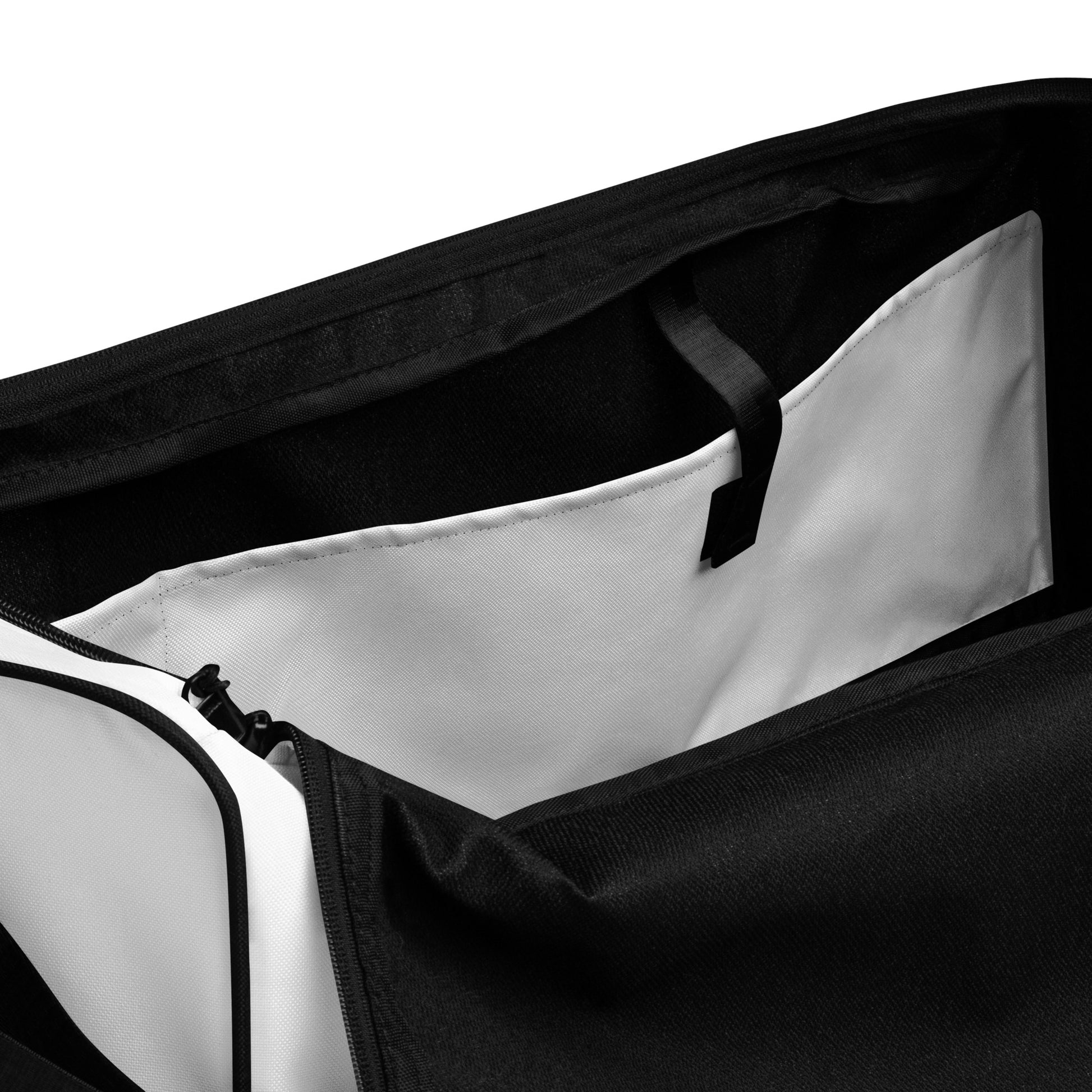 Flying Soccer Mom Duffel Bag White Inside