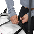 Flying Soccer Mom Duffel Bag White with handle