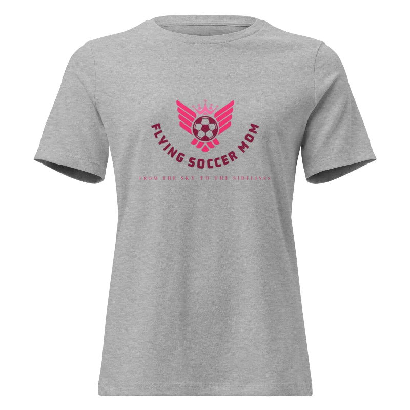 Flying Soccer Mom T Shirt Athletic Heather