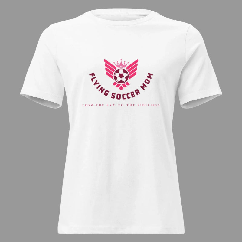 Flying Soccer Mom T Shirt White