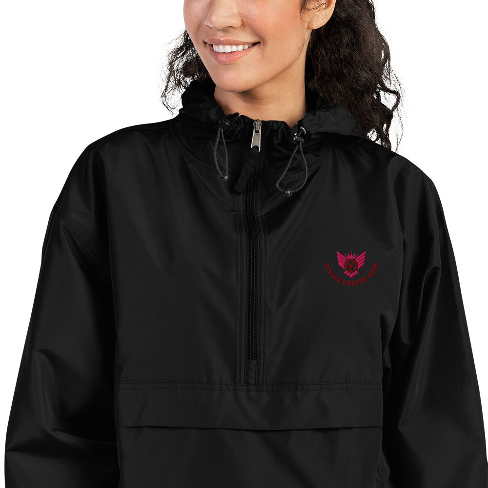 soccer mom windbreaker gray front view