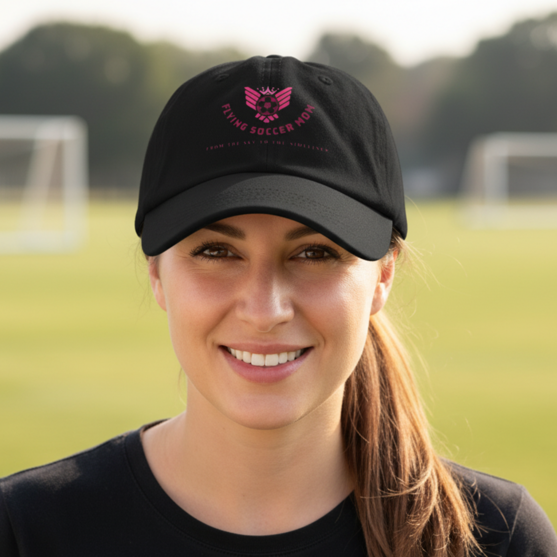 Soccer Mom dad hat black front view