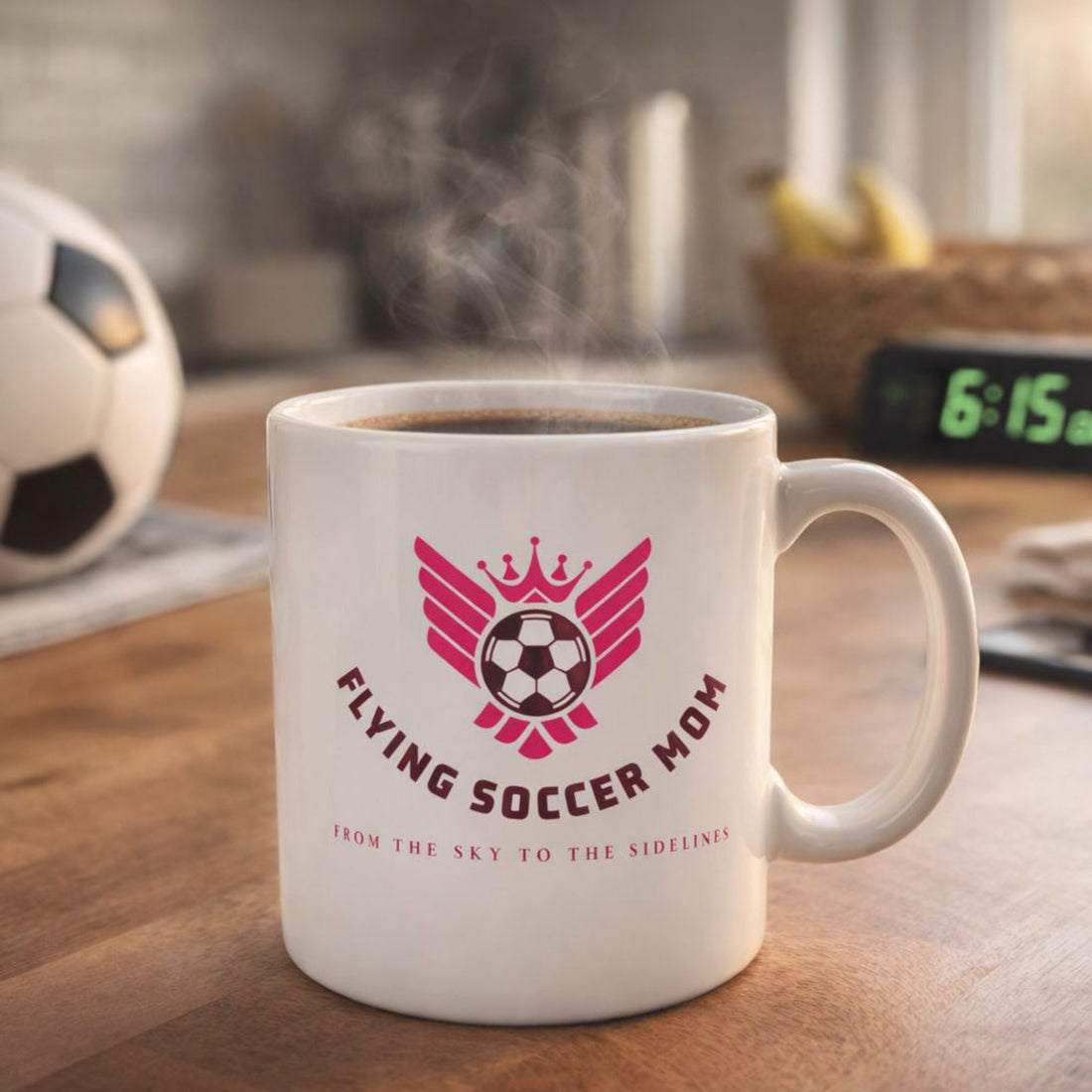 Soccer Mom Coffee Mug with soccer ball