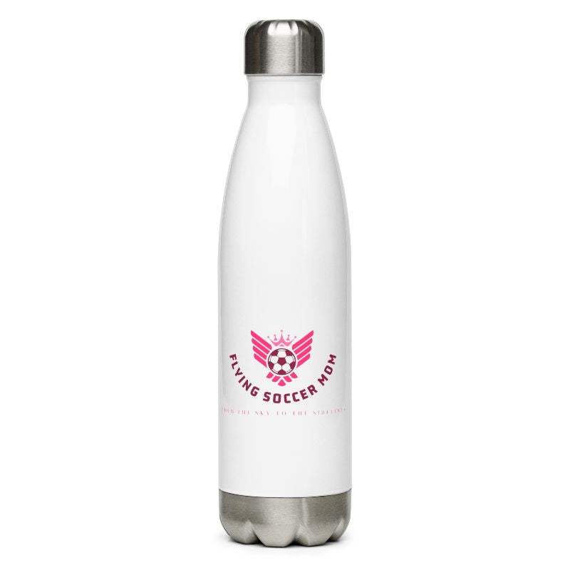 Soccer mom stainless steel water bottle white 17 oz for game day hydration