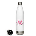 White soccer mom water bottle with screw cap clean product shot