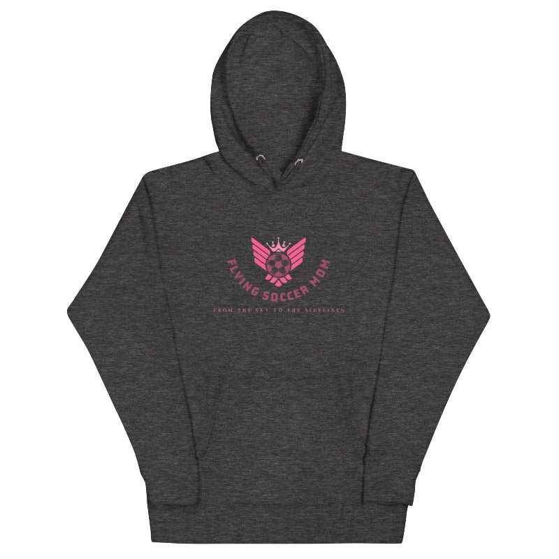 Flying Soccer Mom hoodie streetwear fit gray