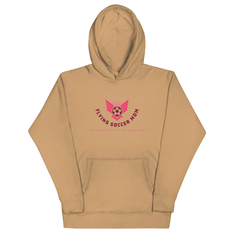 Flying Soccer Mom hoodie streetwear fit khaki