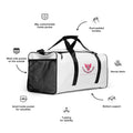 Flying soccer mom duffel bag side profile